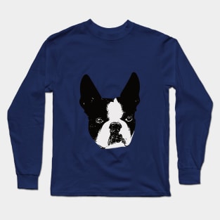 Boston Bull Terrier Face Long Sleeve T-Shirt